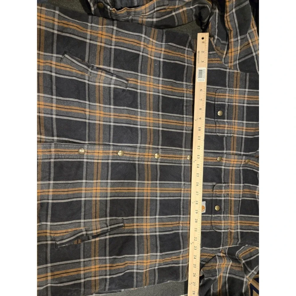 Carhartt 102333 Hubbard Sherpa Lined Flannel Shirt Jacket Men's 2XL Plaid